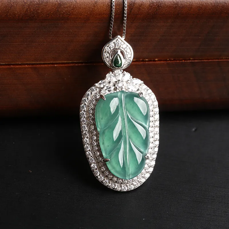 Oushuo Jewelry Ice Glutinous Jadeite Necklaces Women's-2