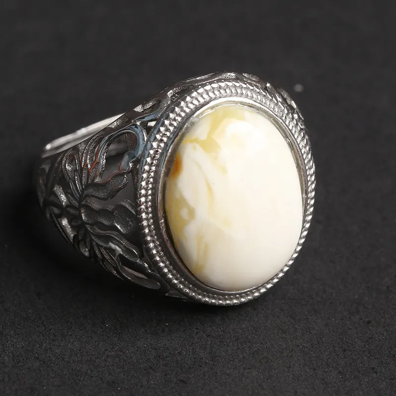 Ou Said Jewelry Amber Beeswax Rings Unisex-3
