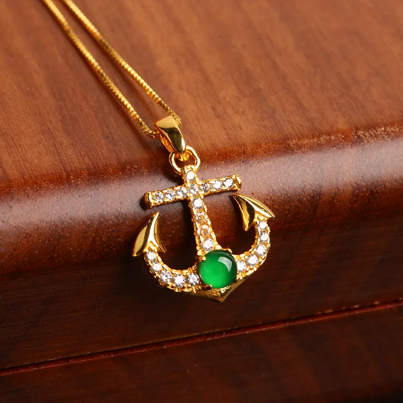 Oushuo Jewelry Ice Glutinous Jadeite Necklace Gift Includes Necklace Women's-3