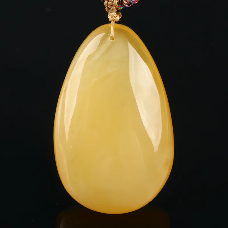 Oushuo Jewelry Amber Beeswax Necklaces Unisex-2