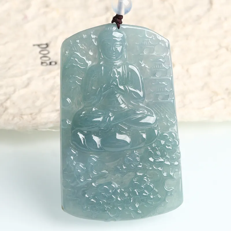 Oushuo Jewelry Ice Glutinous Jadeite Pendants Unisex-17