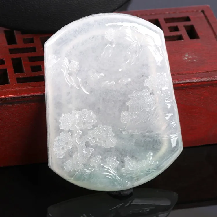 Oushuo Jewelry Ice Glutinous Jadeite Pendants Unisex-2