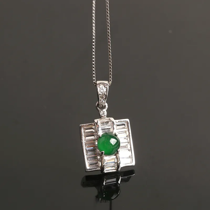 Oushuo Jewelry Ice Glutinous Jadeite Necklaces Women's-1