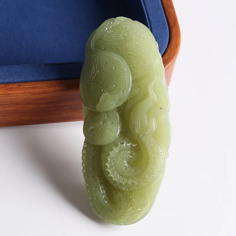 Oushuo Jewelry Hetian Jade Pendants Yellow Jade Unisex-4
