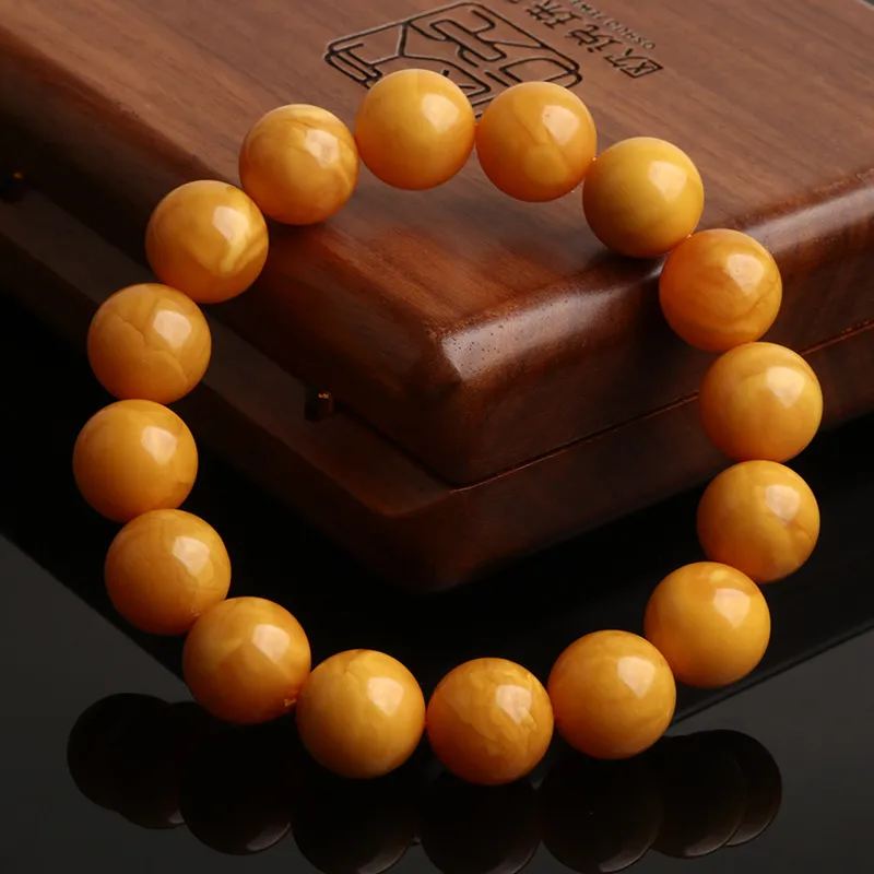 Oushuo Jewelry Amber Beeswax Bracelets Unisex-1