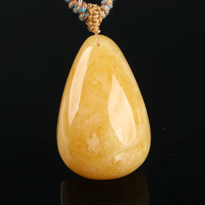 Oushuo Jewelry Amber Beeswax Necklaces Unisex-2