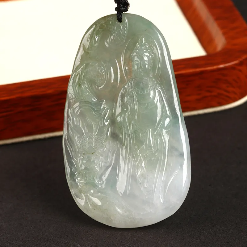 Oushuo Jewelry Ice Glutinous Jadeite Necklaces Unisex-2