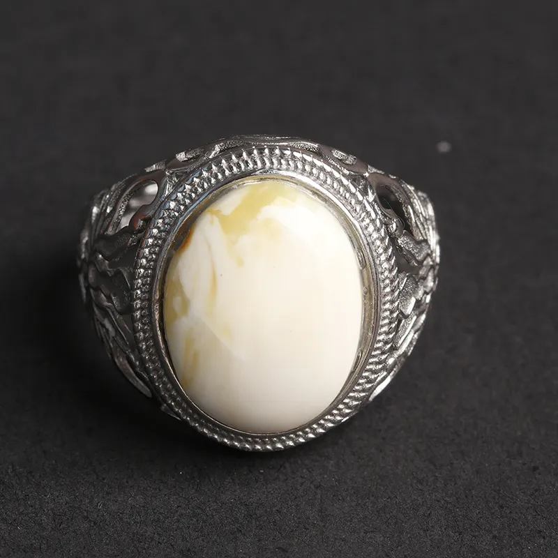 Ou Said Jewelry Amber Beeswax Rings Unisex-1