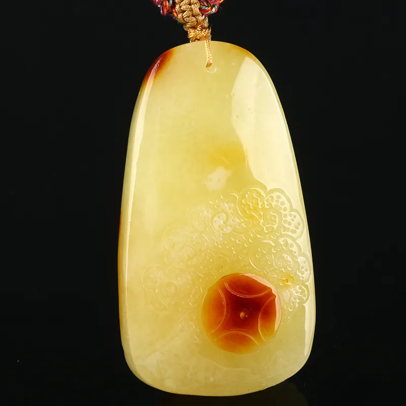 Oushuo Jewelry Amber Beeswax Jade Necklaces Unisex-4