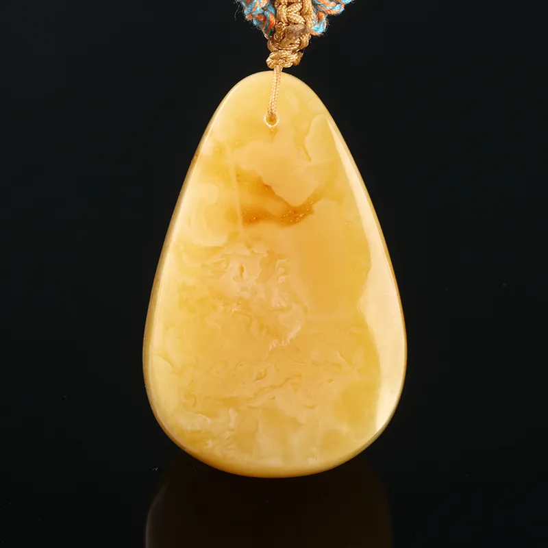 Oushuo Jewelry Amber Beeswax Necklaces Unisex-4