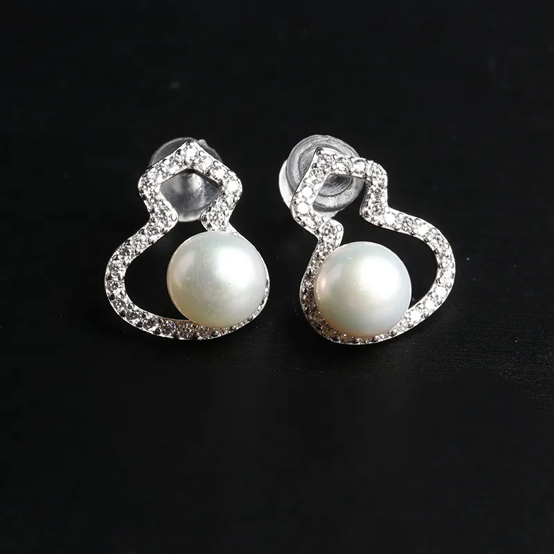 Oushuo Jewelry Freshwater Pearl Stud Earrings Women's-3
