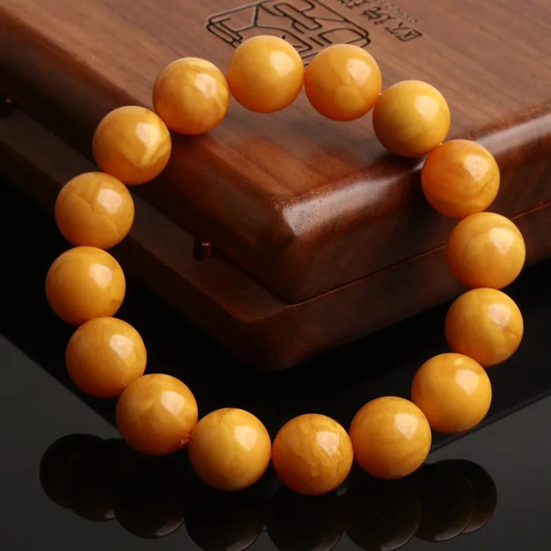 Oushuo Jewelry Amber Beeswax Bracelets Unisex-4