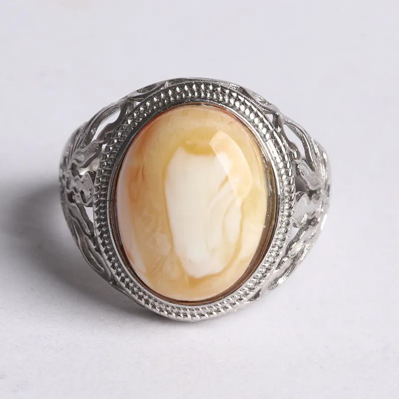 Ou Said Jewelry Amber Beeswax Rings Unisex-1