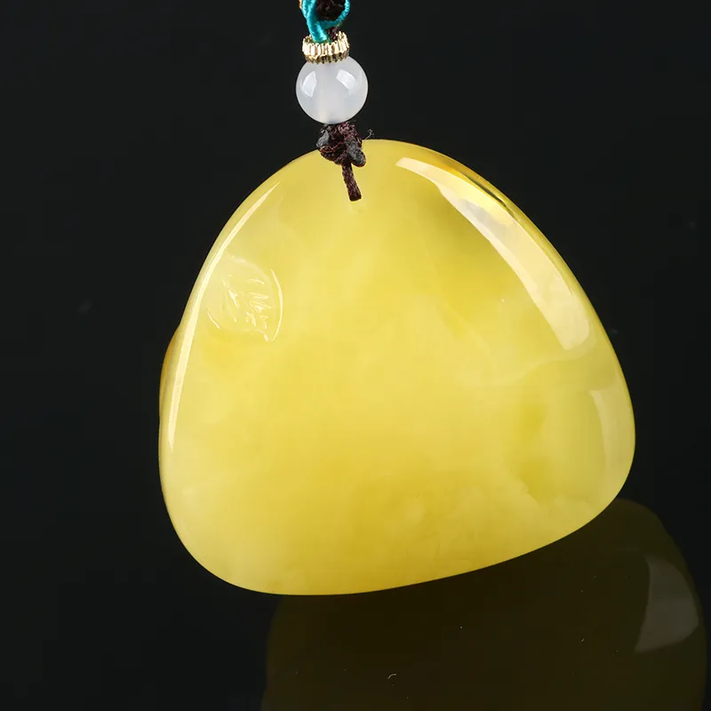 Oushuo Jewelry Amber Beeswax Fine Jade Necklaces Unisex-4