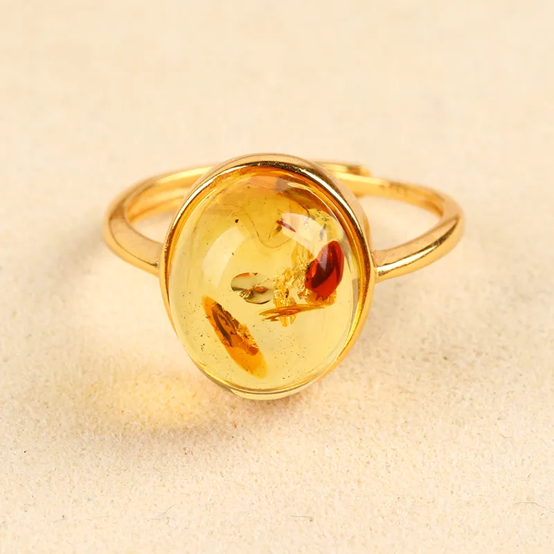 Ou Said Jewelry Amber Beeswax Rings Unisex-4