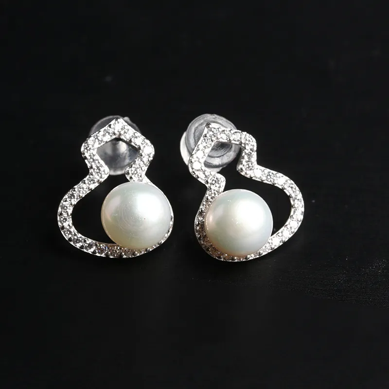 Oushuo Jewelry Freshwater Pearl Stud Earrings Women's-4