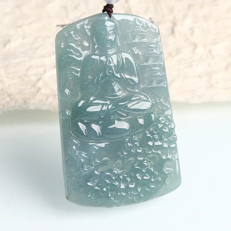 Oushuo Jewelry Ice Glutinous Jadeite Pendants Unisex-15