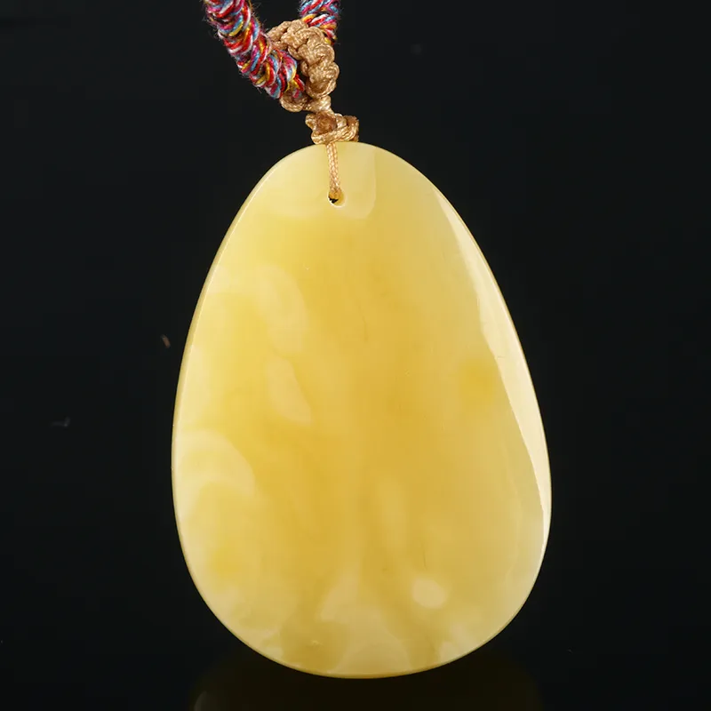 Oushuo Jewelry Amber Beeswax Necklaces Unisex-4