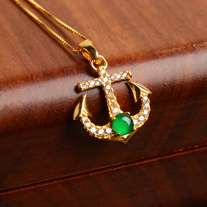 Oushuo Jewelry Ice Glutinous Jadeite Necklace Gift Includes Necklace Women's-1
