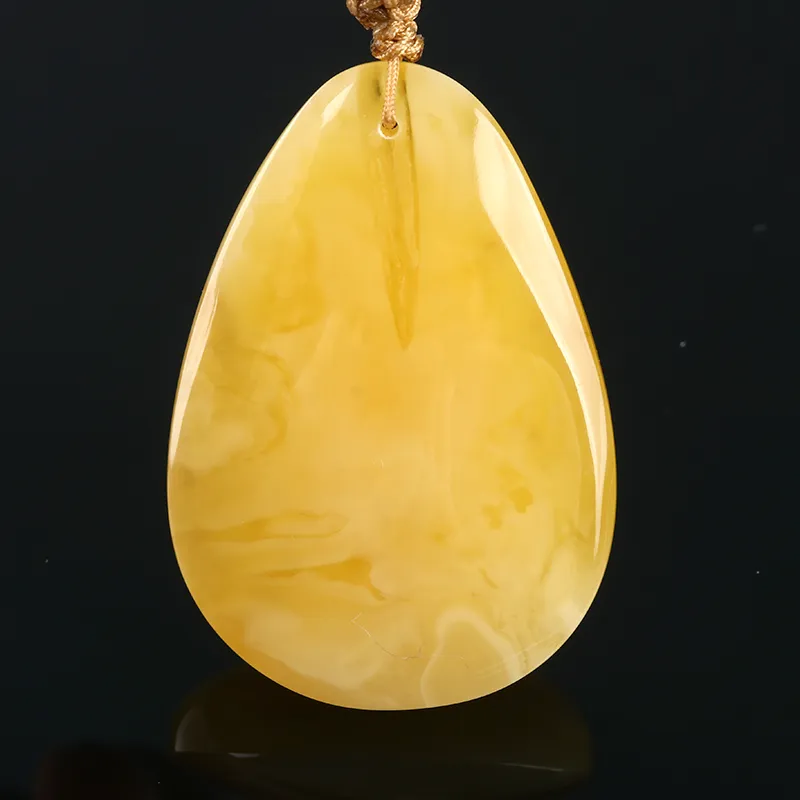 Oushuo Jewelry Amber Beeswax Necklaces Unisex-3