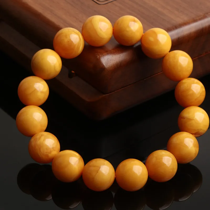 Oushuo Jewelry Amber Beeswax Bracelets Unisex-3