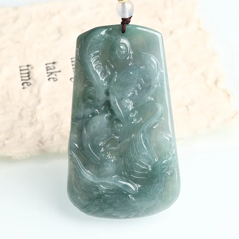 Oushuo Jewelry Ice Glutinous Jadeite Necklaces Unisex-4