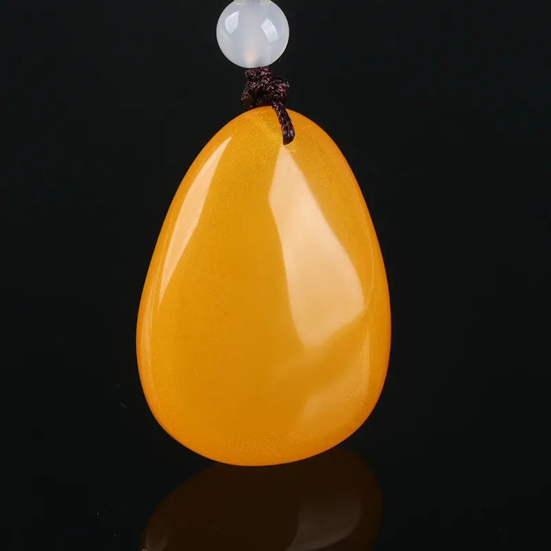 Oushuo Jewelry Amber Beeswax Jade Necklaces Unisex-1
