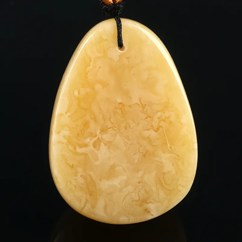 Oushuo Jewelry Amber Beeswax Necklaces Unisex-4