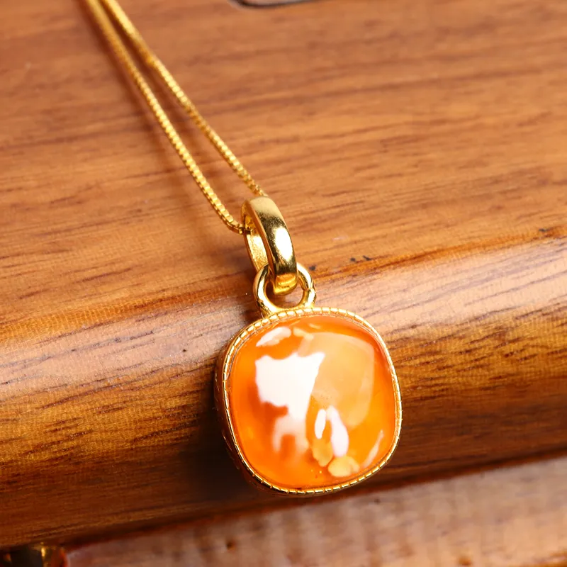 Oushuo Jewelry Amber Beeswax Fine Jade Necklaces Women's-1