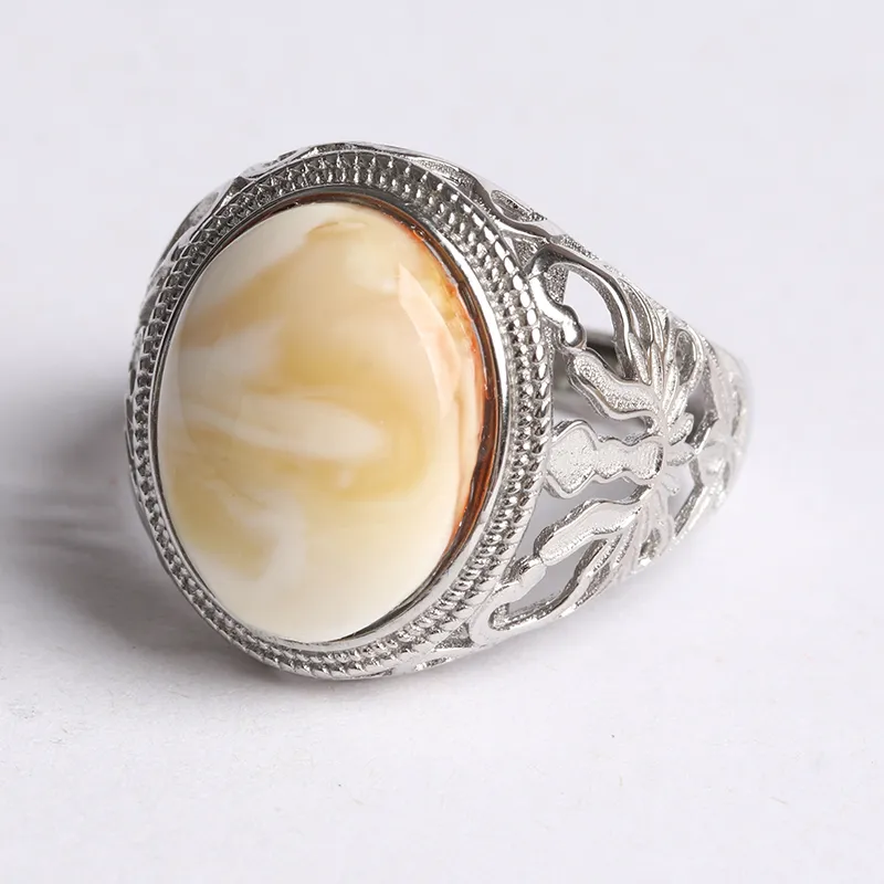 Ou Said Jewelry Amber Beeswax Rings Unisex-3