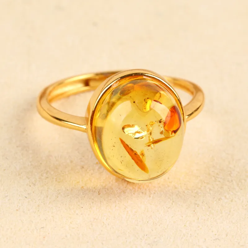 Ou Said Jewelry Amber Beeswax Rings Unisex-1