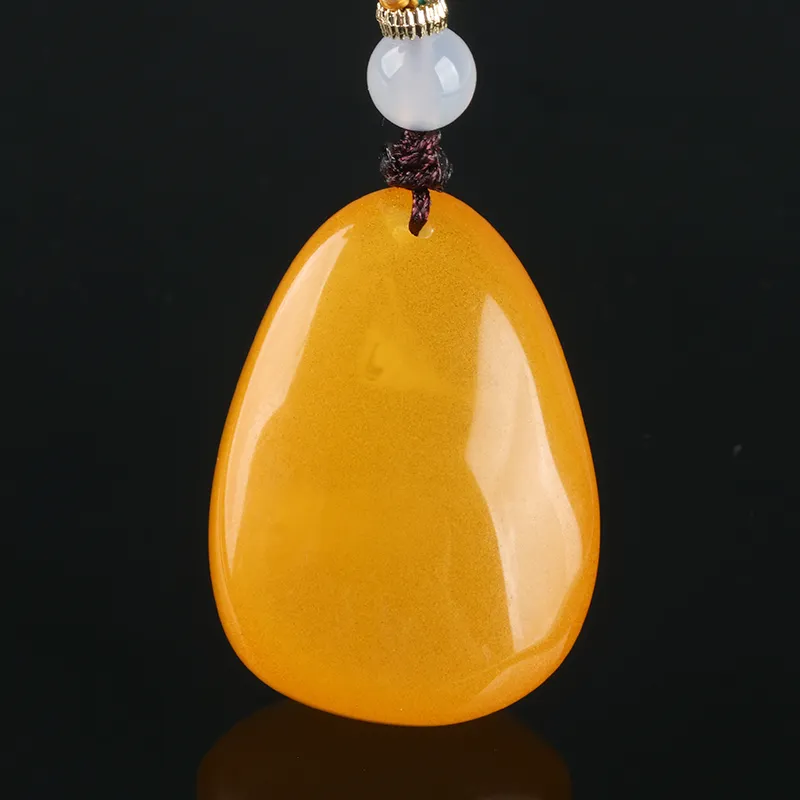 Oushuo Jewelry Amber Beeswax Jade Necklaces Unisex-4
