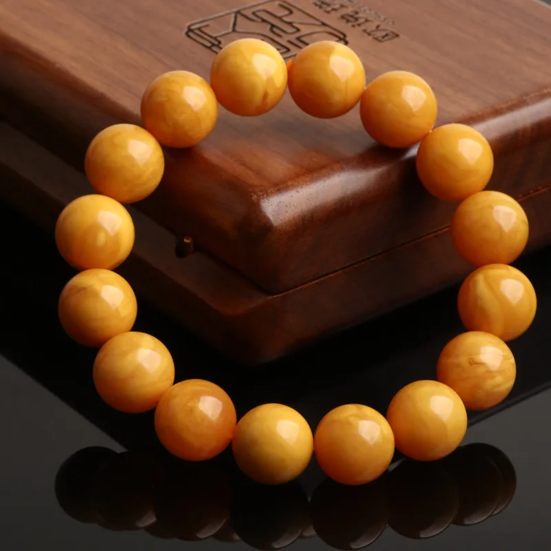 Oushuo Jewelry Amber Beeswax Bracelets Unisex-2