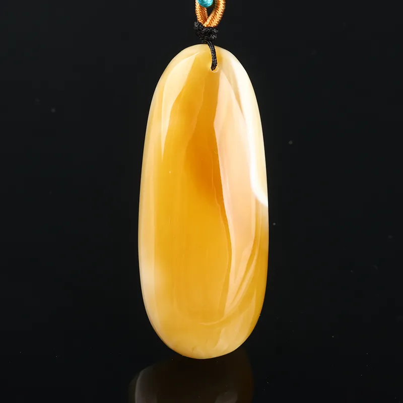 Oushuo Jewelry Amber Beeswax Necklaces Unisex-2