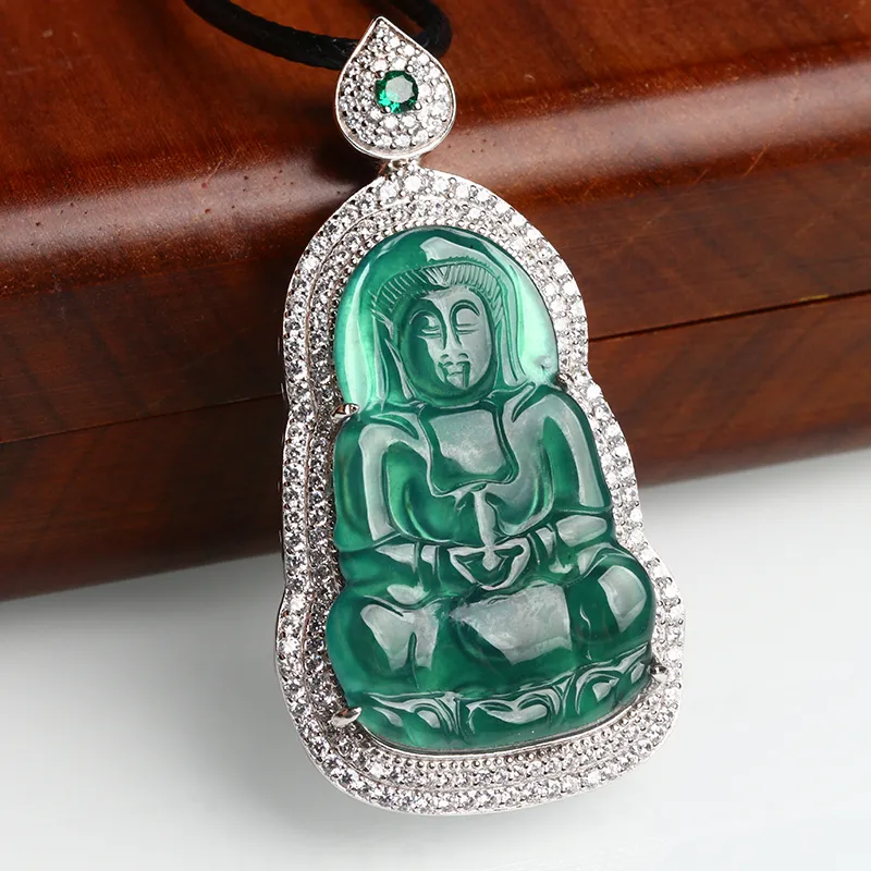 Oushuo Jewelry Ice Glutinous Jadeite Necklaces Unisex-3