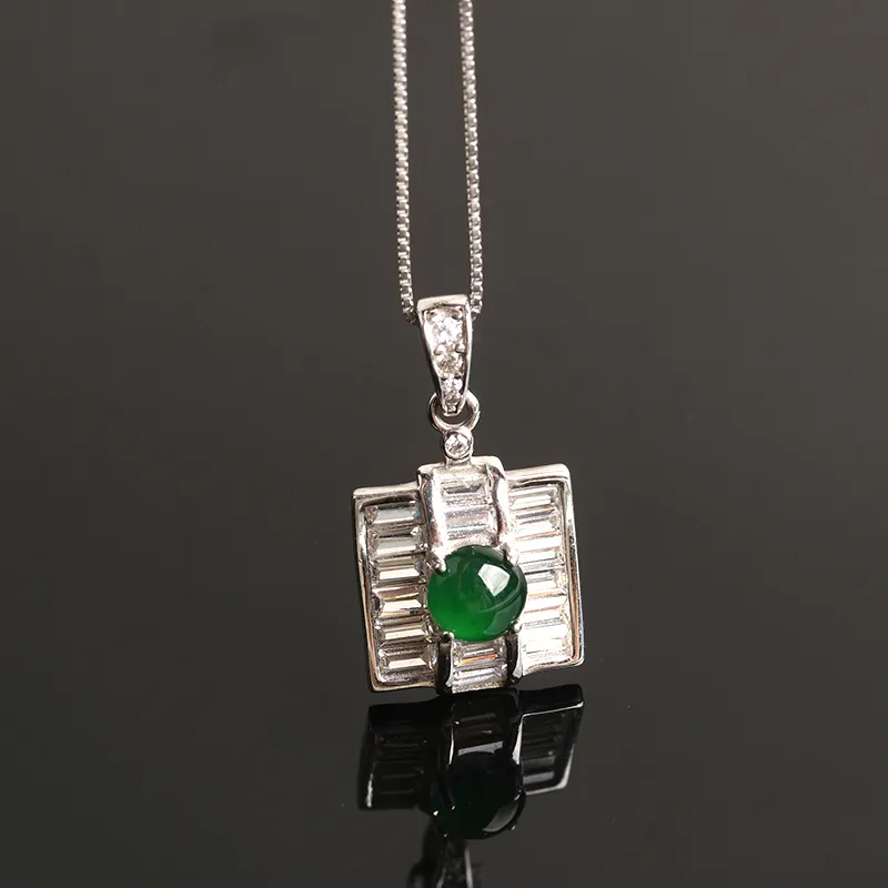 Oushuo Jewelry Ice Glutinous Jadeite Necklaces Women's-2