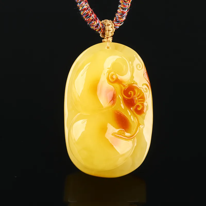 Oushuo Jewelry Amber Beeswax Necklaces Unisex-2