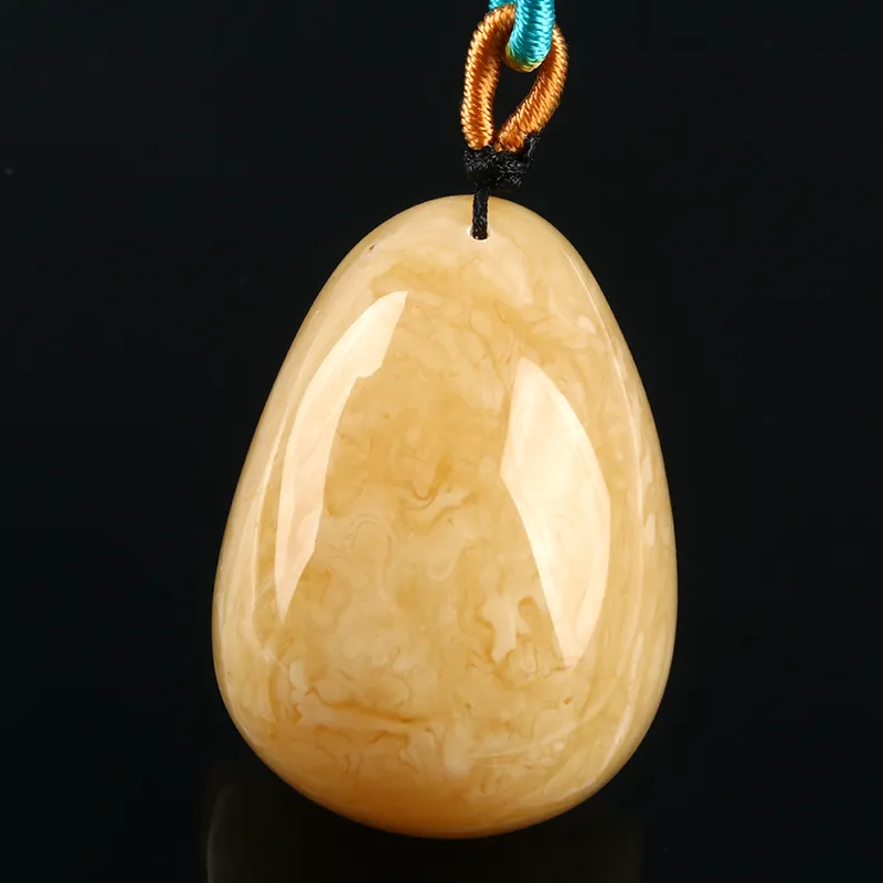 Oushuo Jewelry Amber Beeswax Necklaces Unisex-1