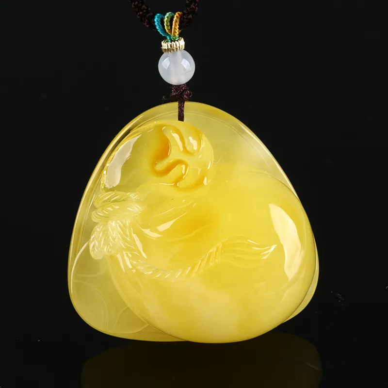 Oushuo Jewelry Amber Beeswax Fine Jade Necklaces Unisex-1