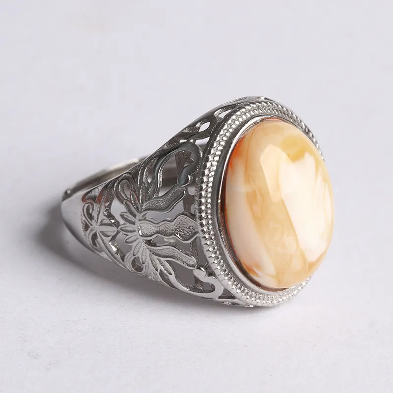 Ou Said Jewelry Amber Beeswax Rings Unisex-3