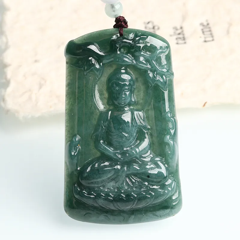 Oushuo Jewelry Ice Glutinous Jadeite Pendants Unisex-9
