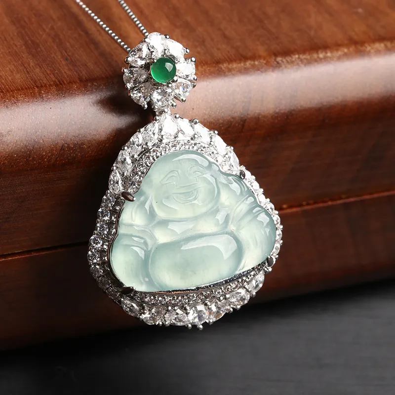 Oushuo Jewelry Ice Glutinous Jadeite Necklaces Women's-1