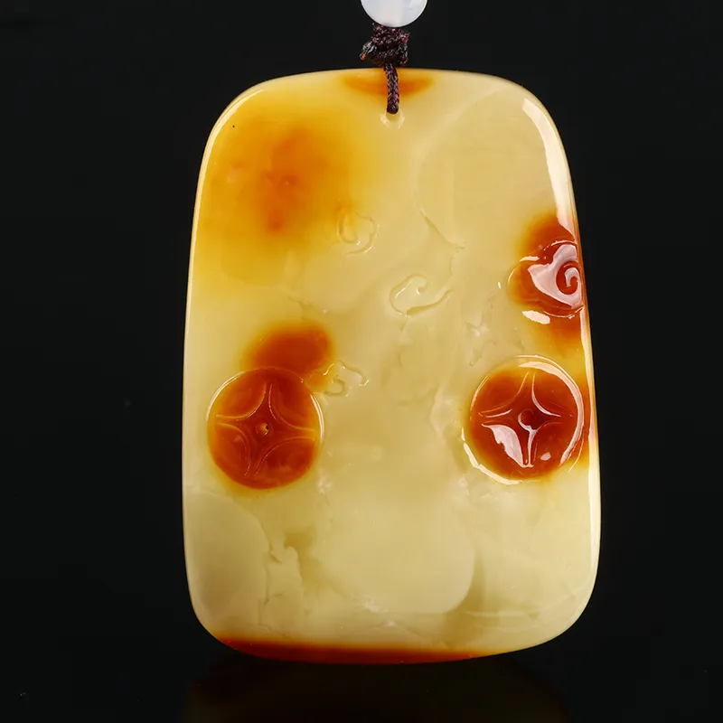Oushuo Jewelry Amber Beeswax Necklaces Unisex-4