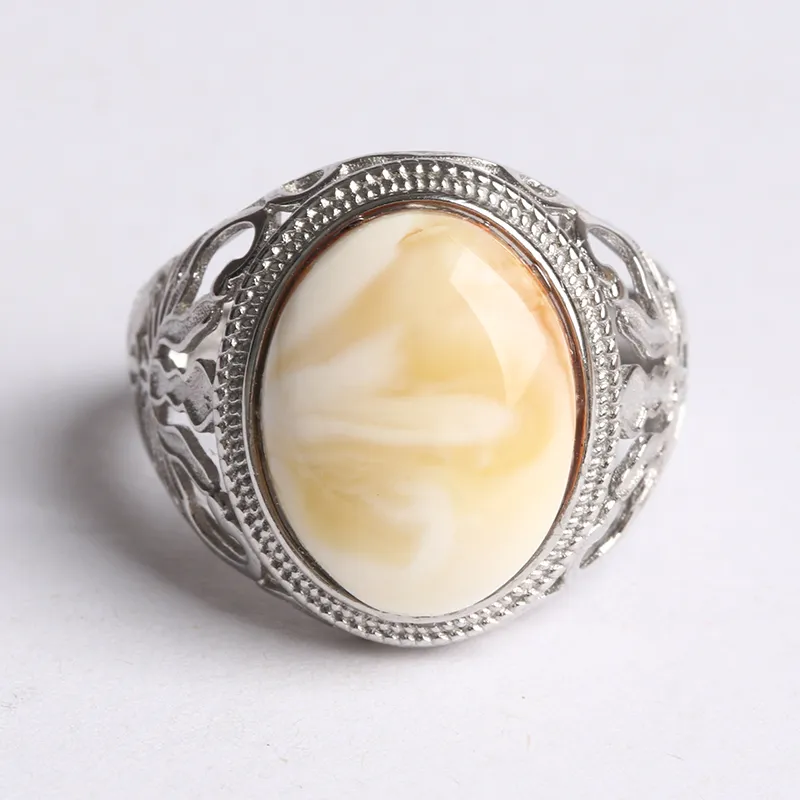 Ou Said Jewelry Amber Beeswax Rings Unisex-1