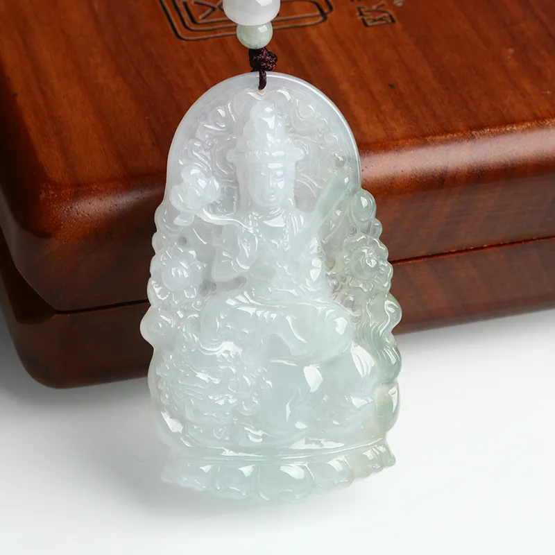 Oushuo Jewelry Ice Glutinous Jadeite Necklaces Unisex-3