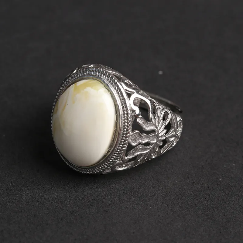 Ou Said Jewelry Amber Beeswax Rings Unisex-4