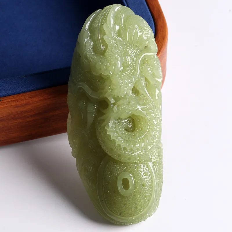Oushuo Jewelry Hetian Jade Pendants Yellow Jade Unisex-2