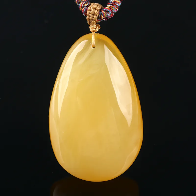 Oushuo Jewelry Amber Beeswax Necklaces Unisex-3