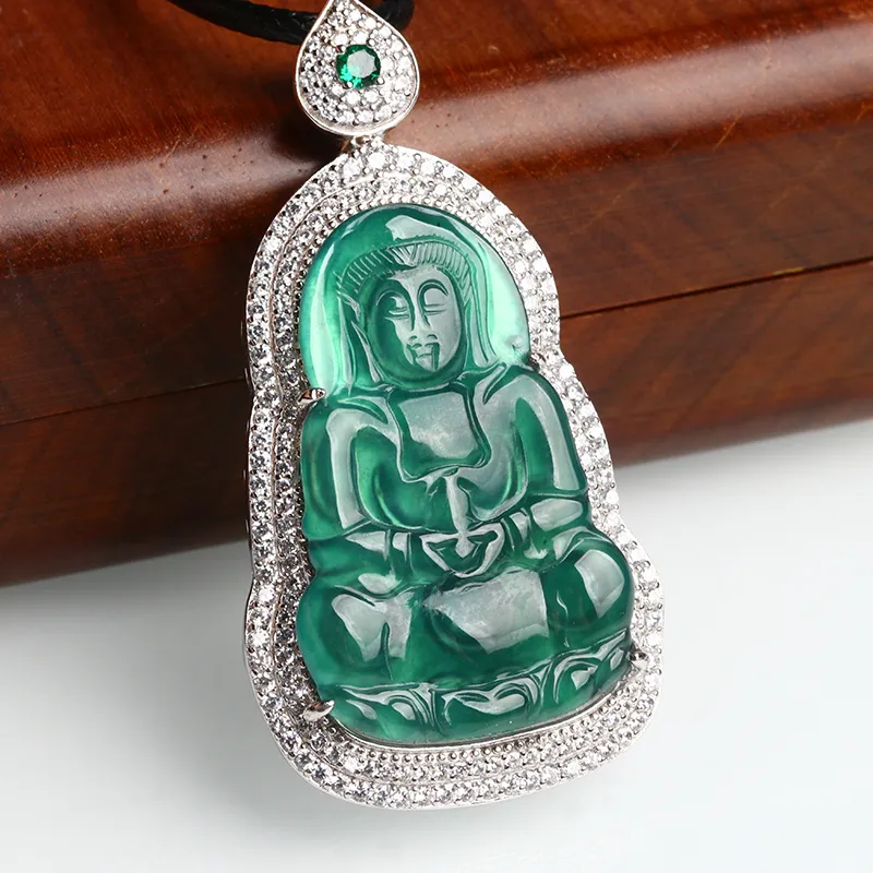 Oushuo Jewelry Ice Glutinous Jadeite Necklaces Unisex-2