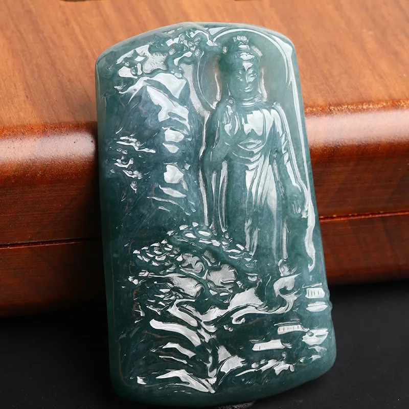 Oushuo Jewelry Ice Glutinous Jadeite Pendants Unisex-11